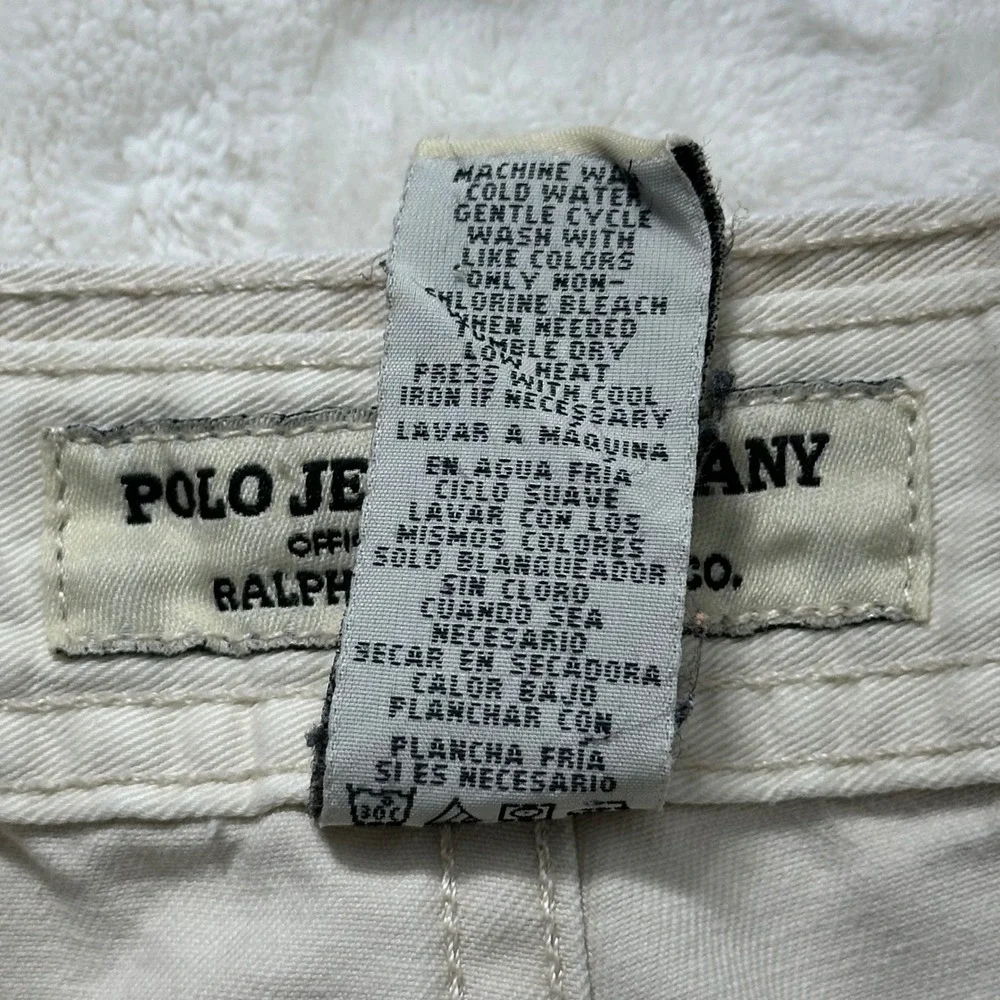Polo Ralph Lauren Authentic Military Cargo Men Trousers‎ Since 1967 White 34x32